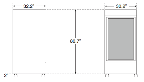Ojeda FMH 27 Glass Door Freezer Merchandiser, bottom mount 30.2" W - Black