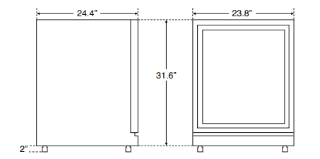 Ojeda CTFH-3 Glass Door Countertop Freezer, 23.8" W