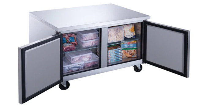 Dukers DUC60F 2-Door Undercounter Commercial Freezer in Stainless Steel
