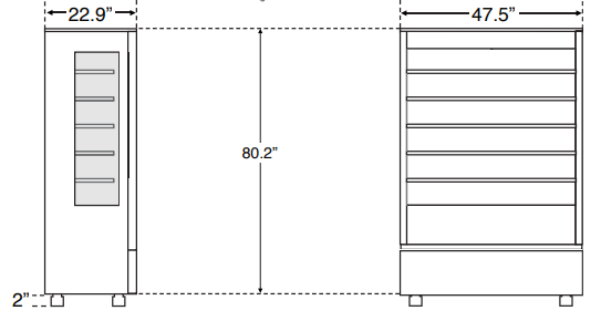 Ojeda ALPA‐120H-SLIM Open Air Merchandiser, 47.5" W- Black