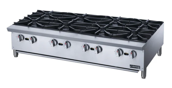 Dukers DCHPA48 48" Hot Plate with 8 Burners Countertop Gas Range