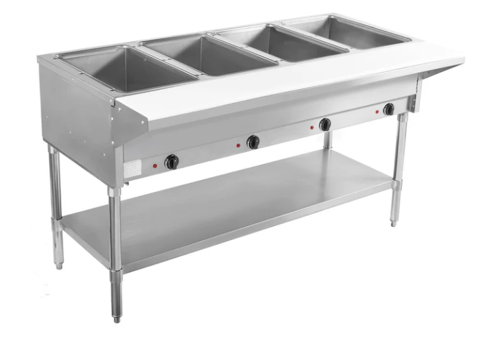 BevLes BVST-4-120 Steam Table 4 Wells w/ Undershelf