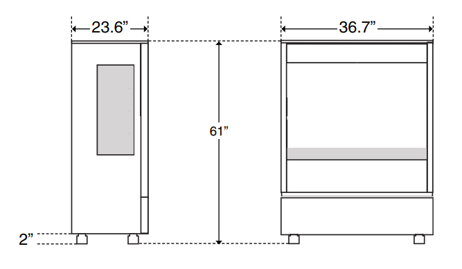 Ojeda ALPA‐55H SLIM Open Air Merchandiser, 36.7" W