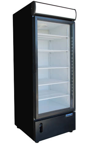 Ojeda FMH 27 Glass Door Freezer Merchandiser, bottom mount 30.2" W - Black