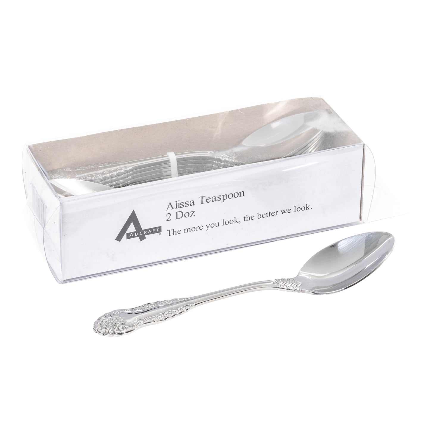 AdCraft, AL275-LTS/B Alissa Teaspoon, 2 Dozen, in Stainless Steel