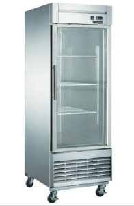 Dukers D28R-GS1 Bottom Mount Glass Single Door Commercial Reach-in Refrigerator