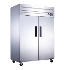 Dukers D55AF Commercial 2-Door Top Mount Freezer in Stainless Steel