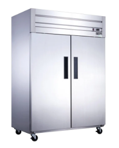 Dukers D55AR Commercial 2-Door Top Mount Refrigerator in Stainless Steel