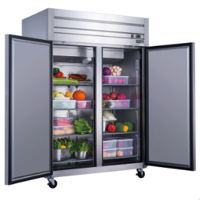 Dukers D55AR Commercial 2-Door Top Mount Refrigerator in Stainless Steel