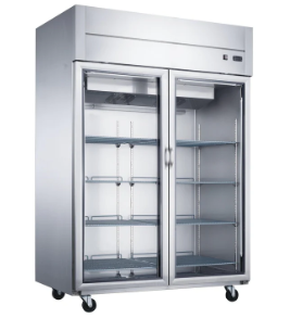 Dukers D55AR-GS2 Top Mount Glass 2-Door Commercial Reach-in Refrigerator