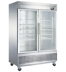 Dukers D55F-GS2 Bottom Mount Glass 2-Door Commercial Reach-in Freezer