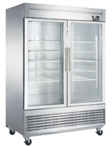 Dukers D55R-GS2 Bottom Mount Glass 2-Door Commercial Reach-in Refrigerator