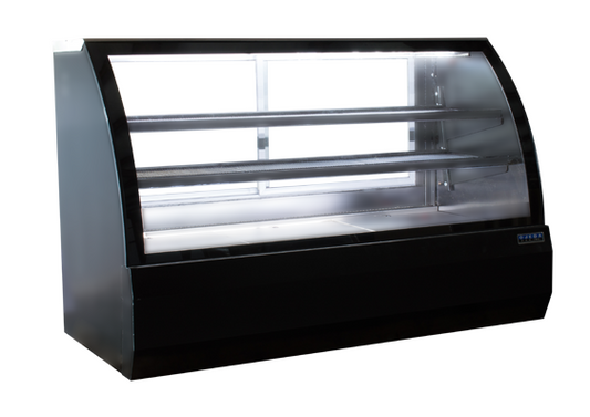 OJEDA RDCH-6 Refrigerated Curved Glass Deli Case 73.8" - Black