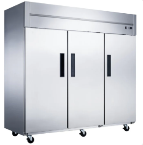 Dukers D83AF Commercial 3-Door Top Mount Freezer in Stainless Steel