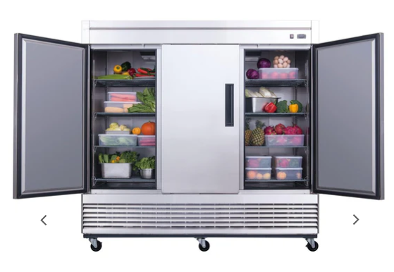 D83R 3-Door Commercial Refrigerator in Stainless Steel