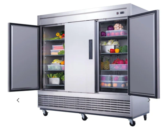 D83R 3-Door Commercial Refrigerator in Stainless Steel