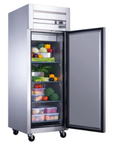 Dukers D28AR Commercial Single Door Top Mount Refrigerator in Stainless Steel