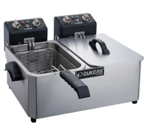 Dukers DCF10ED 20lb Two Basket Electric Countertop Fryer