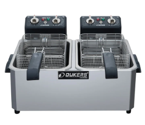 Dukers DCF10ED 20lb Two Basket Electric Countertop Fryer