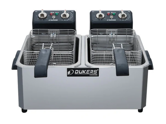 Dukers DCF15ED 30lb Two Basket Electric Countertop Fryer