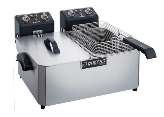 Dukers DCF15ED 30lb Two Basket Electric Countertop Fryer