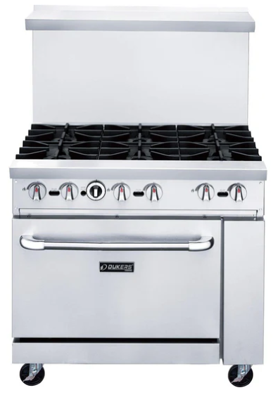 Dukers DCR36-6B 36" Gas Range with Six (6) Open Burners