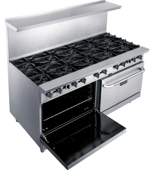 Dukers DCR60-10B 60" Gas Range with Ten (10) Open Burners