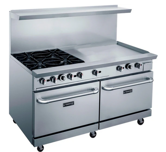 Dukers DCR60-4B36GM 60" Gas Range with Four (4) Open Burners & 36" Griddle