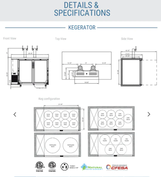 DKB48-M2 Dual Tap Kegerator Beer Dispenser