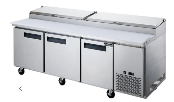 Dukers DPP90-12-S3 Commercial 3-Door Pizza Prep Table Refrigerator