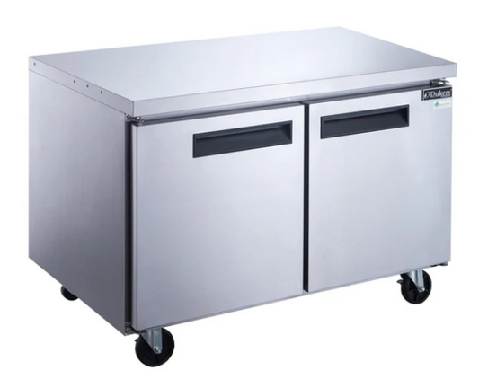 Dukers DUC48F 2-Door Undercounter Freezer in Stainless Steel