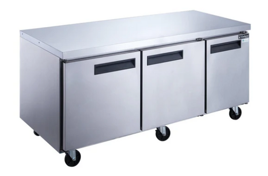 Dukers DUC72F 3-Door Undercounter Commercial Freezer in Stainless Steel