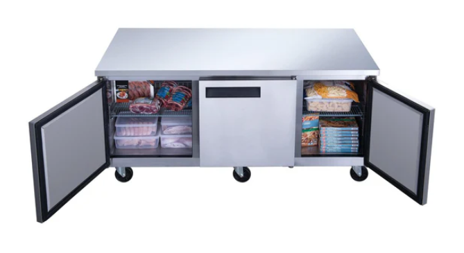 Dukers DUC72F 3-Door Undercounter Commercial Freezer in Stainless Steel