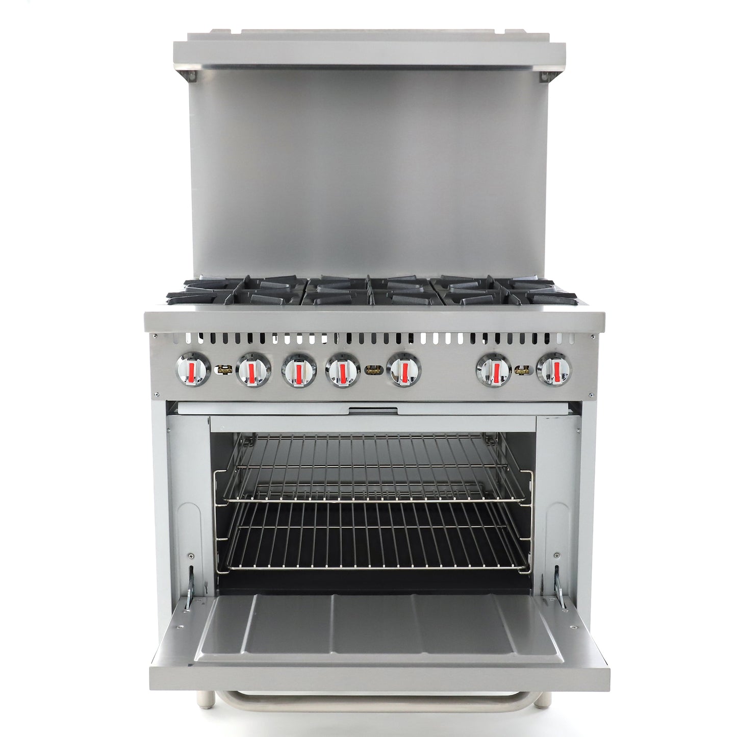 General GR6-36NG Foodservice Gas Range with Oven, 6 Burners, 180,000 BTU, 36"