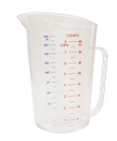 Thunder Group PLMD064CL, 2 Liter/2 Quart Measuring Cup with U.S. and Metric Measurements