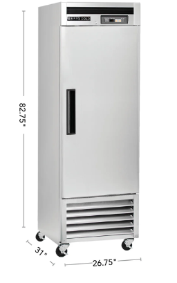 Maxx Cold Single Door Reach-In Refrigerator, Bottom Mount, 23 cu. ft., Energy Star, Stainless Steel