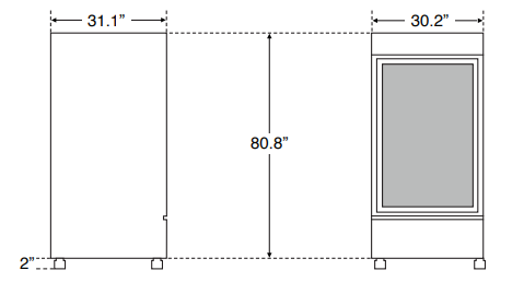 Ojeda RMH 27 Glass Door Refrigerated Merchandiser, one‐section, 30.2" W - Black