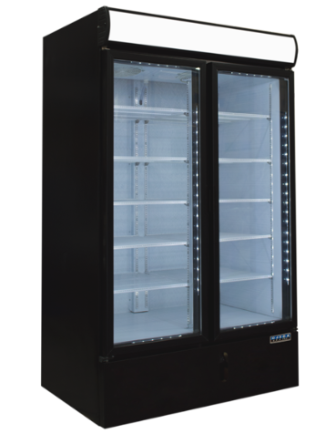 Ojeda FMH-49 Glass Door Freezer Merchandiser, bottom mount 52.1" W- Black