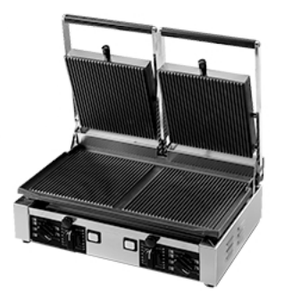 Univex 2R Cast Iron Panini Press Ribbed 220 volts