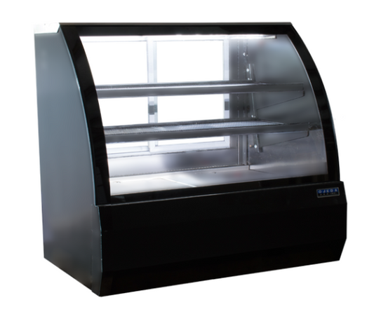 OJEDA RDCH-4 Refrigerated Curved Glass Deli Case 49.3" - Black