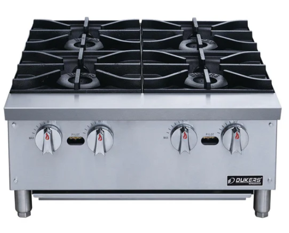 Dukers DCHPA24  24" Hot Plate with 4 Burners Countertop Gas Range