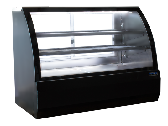 OJEDA RDCH-5 Refrigerated Curved Glass Deli Case 60.2" - Black