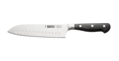 CAC KFST-G71 Schnell Santoku Knife 7-1/4", Granton Edge