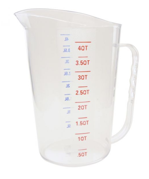 Thunder Group PLMD128CL 4 Liter/4 Quart, Measuring Cup with U.S. and Metric Measurements