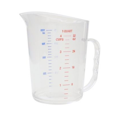 Thunder Group PLMD032CL 1 Liter/1 Quart Measuring Cup with U.S. and Metric Measurements