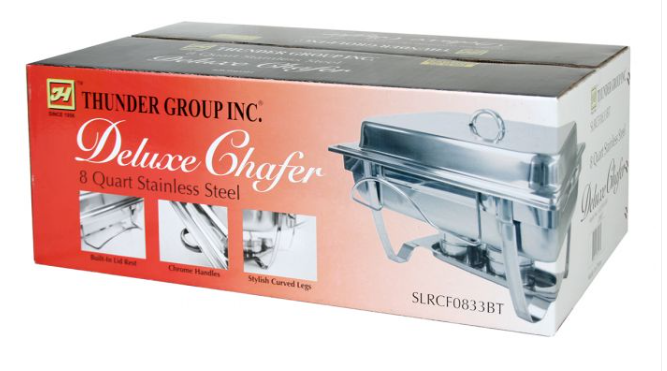 Thunder Group SLRCF0833BT, 8 QUART STAINLESS STEEL CHAFER, STACKABLE