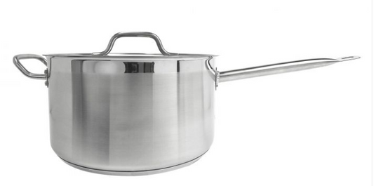 Thunder Group SLSSP4100 10 qt, 7" Diameter Induction Ready Sauce Pan with Lid, Stainless Steel