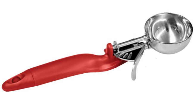 Thunder Group SLDS024L, 1 1/3 OZ, LEVER DISHER #24 RED ERGO HANDLE