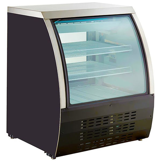 U-Star USDC-36 Curved Glass Refrigerated Deli Case, 36"W- Black