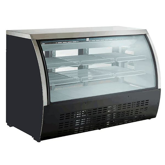 U-Star USDC-64 Curved Glass Refrigerated Deli Case, 64"W- Black